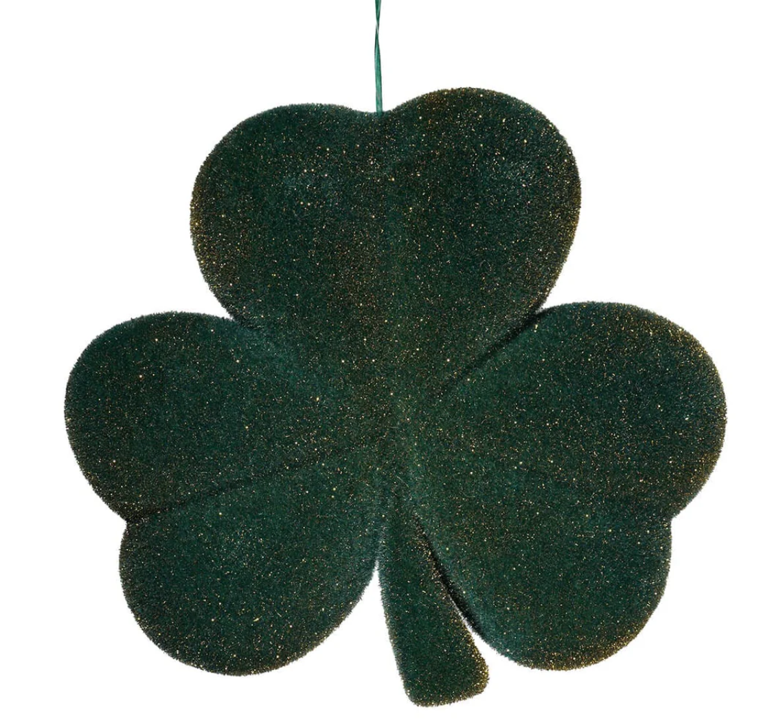 Large Flocked Shamrocks