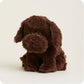 Brown plush dog toy on a white background