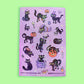 Black Kitty Pumpkin Glitter Sticker Sheet