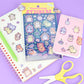 Hamster Dance Party Cute Stationery Glitter Sticker Sheet