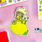 Lemon orchard sticker on a pink background