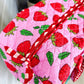 Quilted Duffle Bag | Weekender Overnight Bag | Strawberry