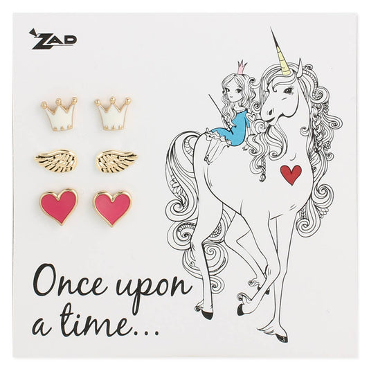 Princess Unicorn Post Earrings Set of 3