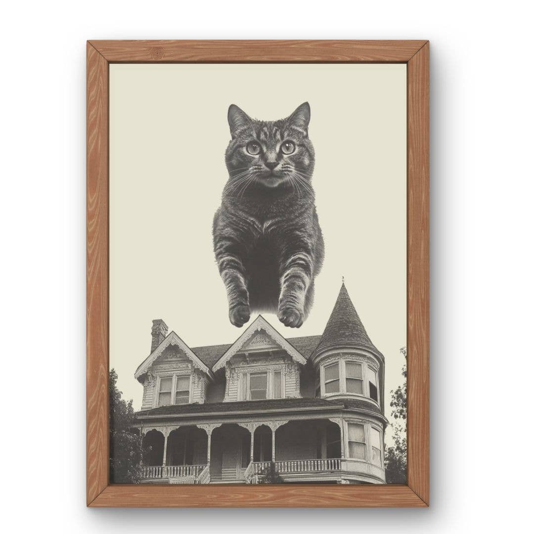 House Cat Art Print, Cat Collage, Cat Gift Decor