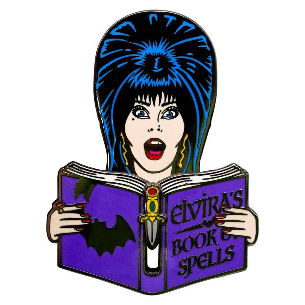 Elvira Book Of Spells Moving Enamel Pin