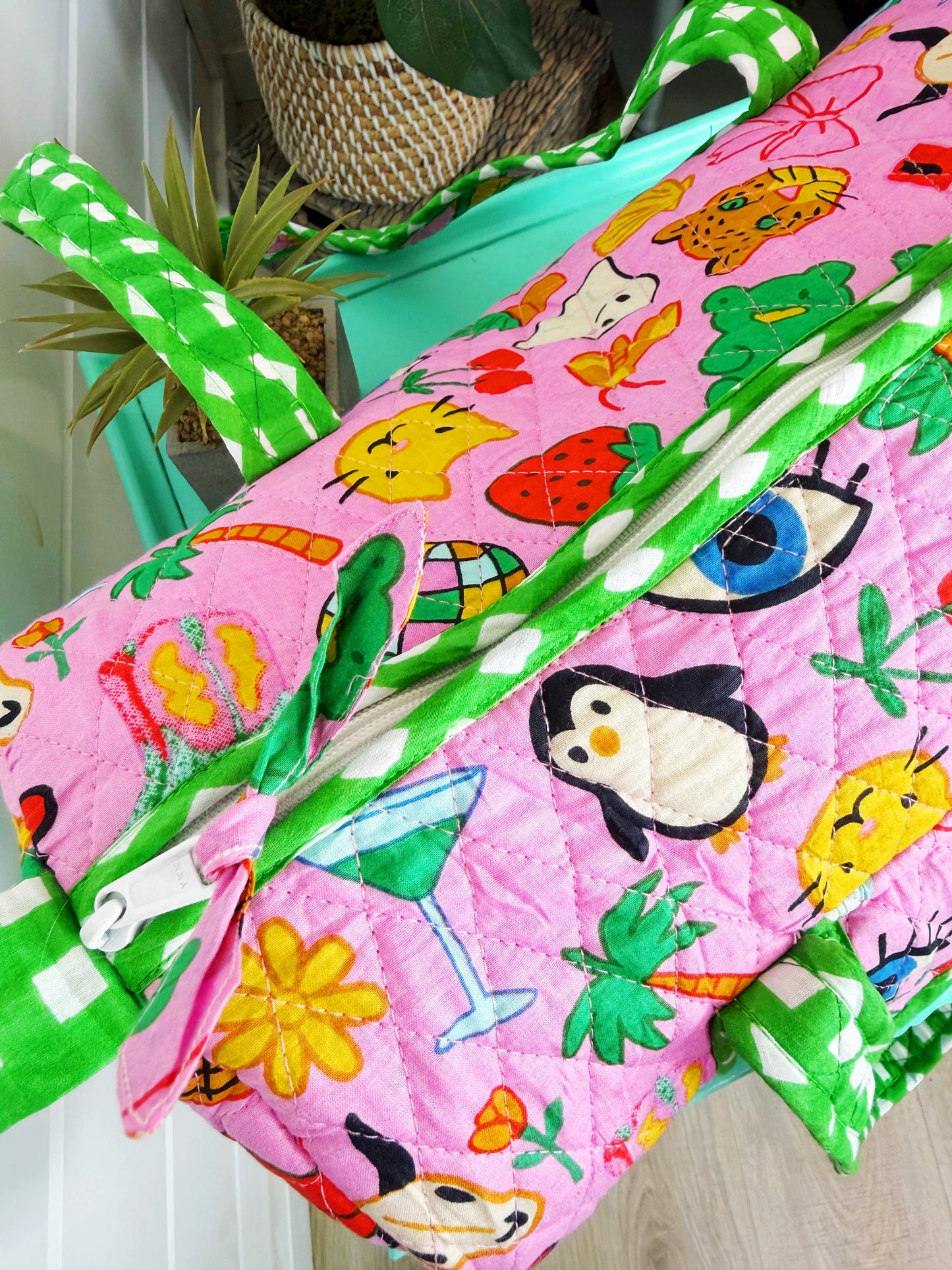 Lucky Vibes Pink Overnight Bag