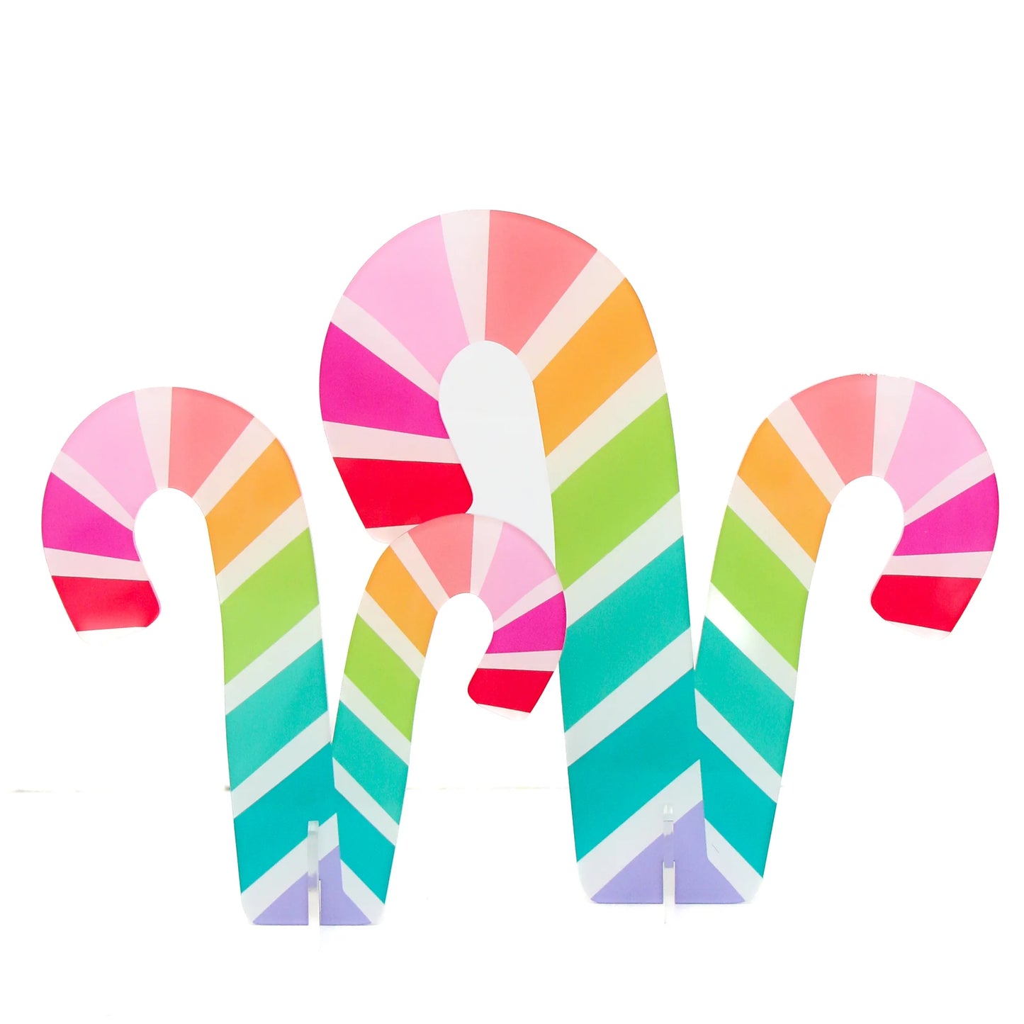 Acrylic Rainbow Candy Cane Set