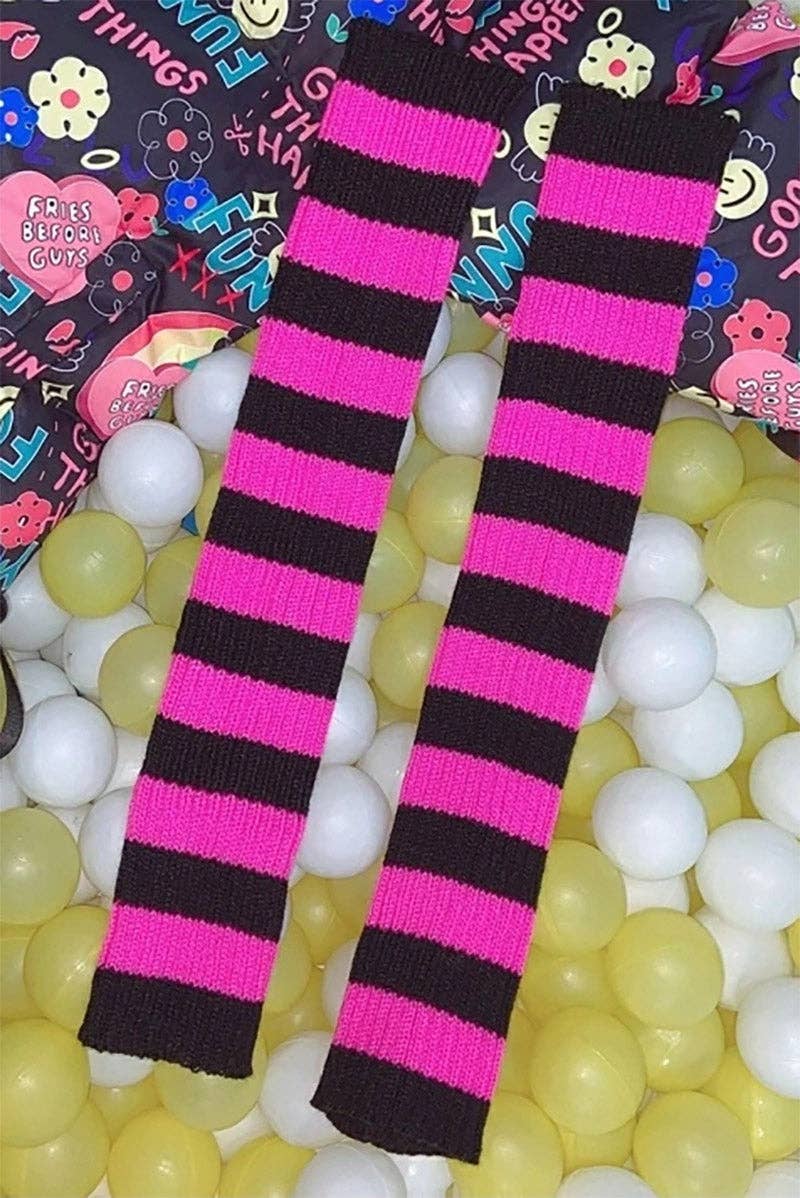 My Eyeliner’s Running Striped Leg Warmers