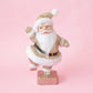Retro Flocked Dancing Santa | Gold Sparkle