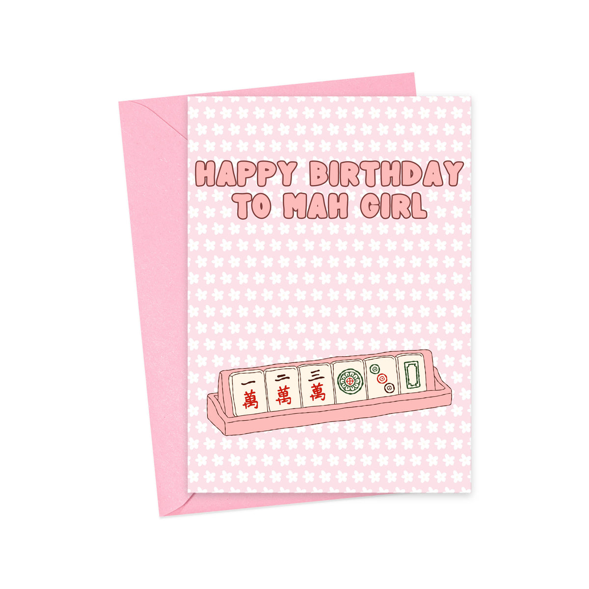 Mahjong Mah Girl Birthday Card