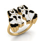 Staffordshire Dogs Adjustable Ring - 18k Gold Gilt Jewelry