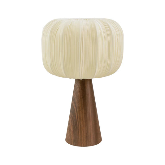 Metal Table Lamp w/ Pleated Fabric Shade & Inline Switch
