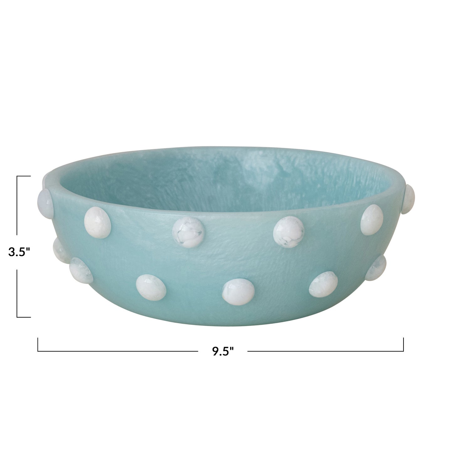 Marbled Resin Hobnail Bowl, Blue & White