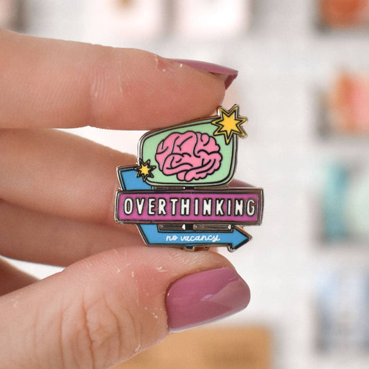 Overthinking Motel Sign Enamel Lapel Pin
