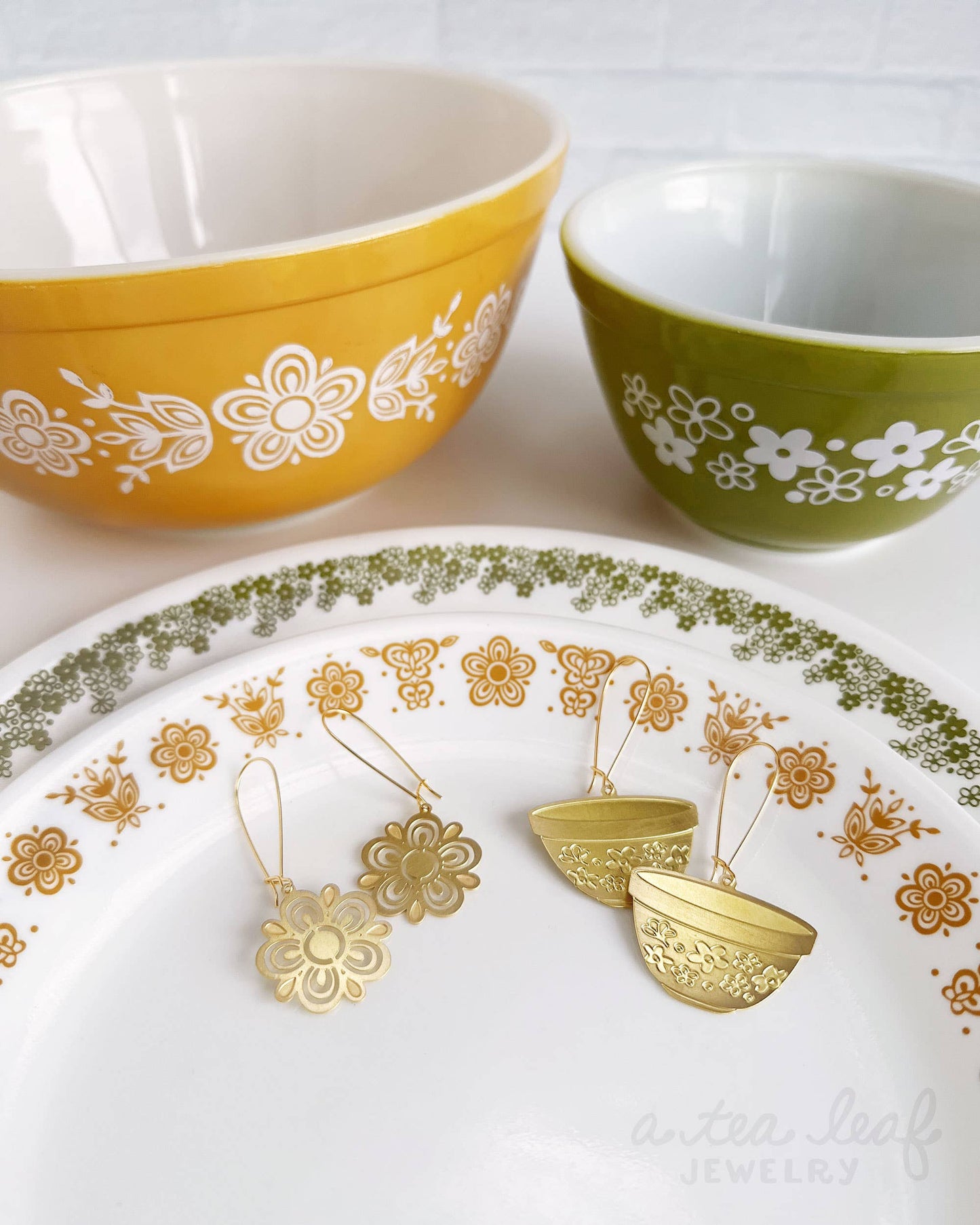 Retro Pyrex Bowl Earrings