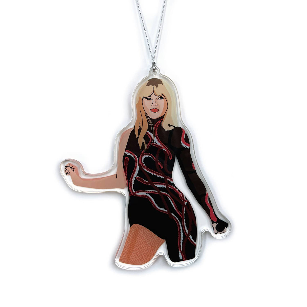 Taylor Swift Black and Red Outfit Christmas Ornament
