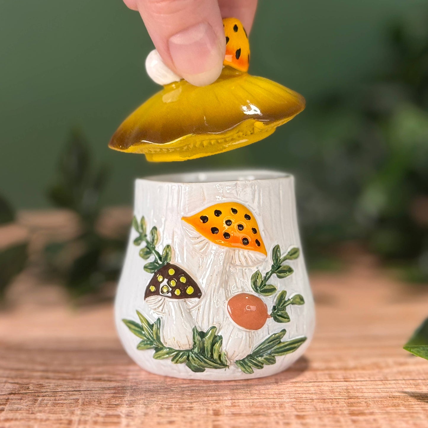 Merry Mushrooms-Inspired 70s Hand-Painted Trinket Box
