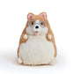 Plush toy corgi dog with glasses on a white background