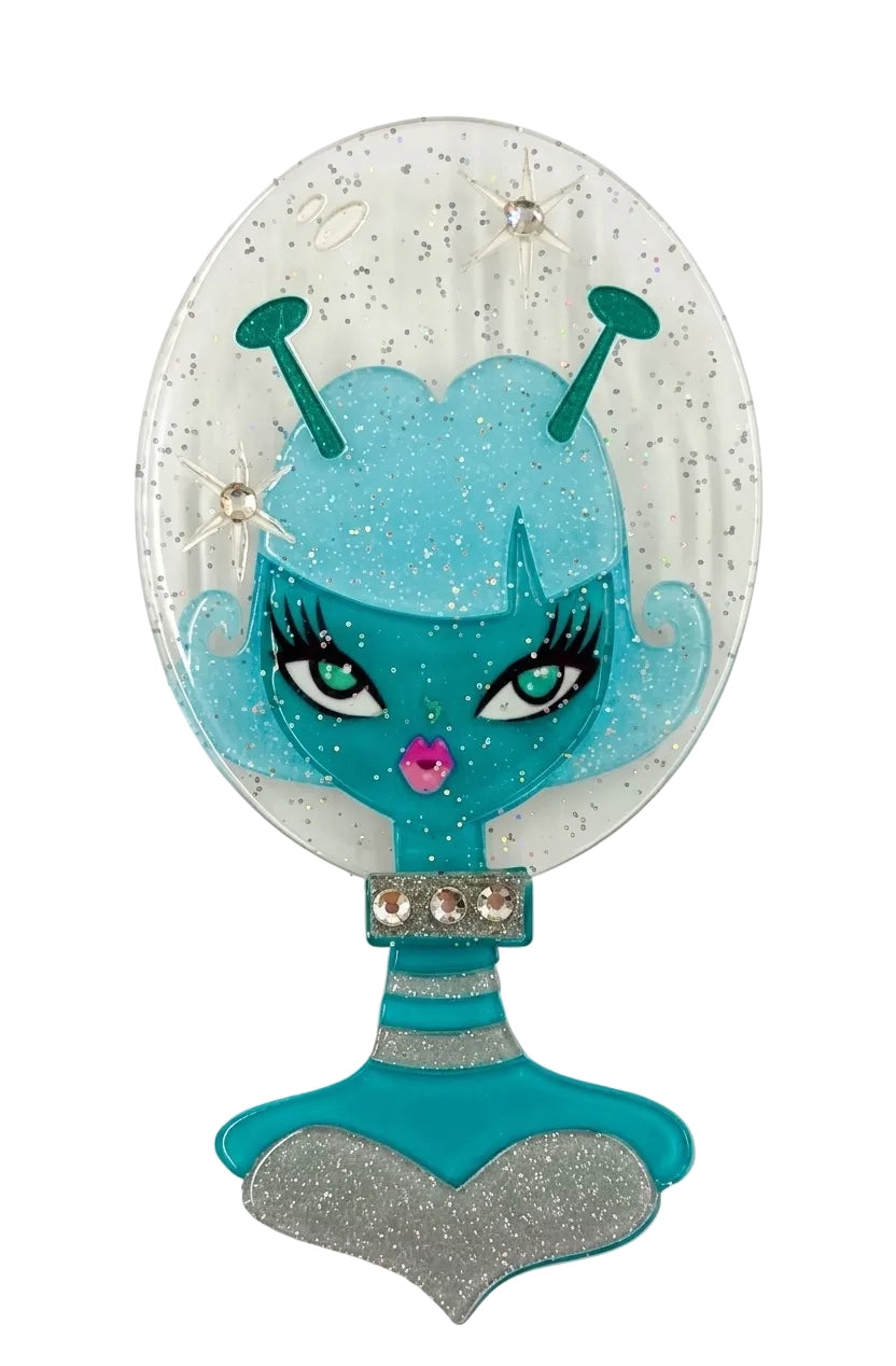 Beam Me Up Babe Spooky Doll Brooch By Miss Fluff X Lipstick & Chrome