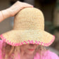 Floppy Bucket Hat - Pink Zigzag Trim