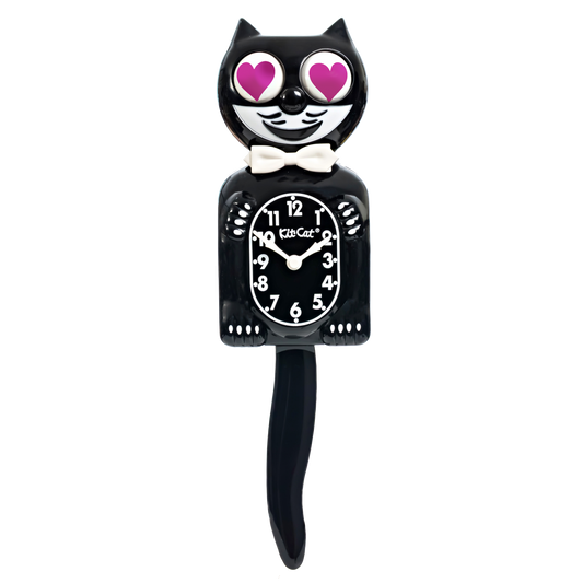 Classic Black Kit Cat Klock - Magenta Heart Limited Edition