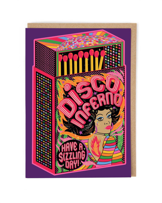 Disco Inferno Greeting Card
