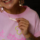 Overwhelmed Nameplate Necklace: Gold
