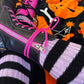 Funeral Flowers Striped Leg Warmers