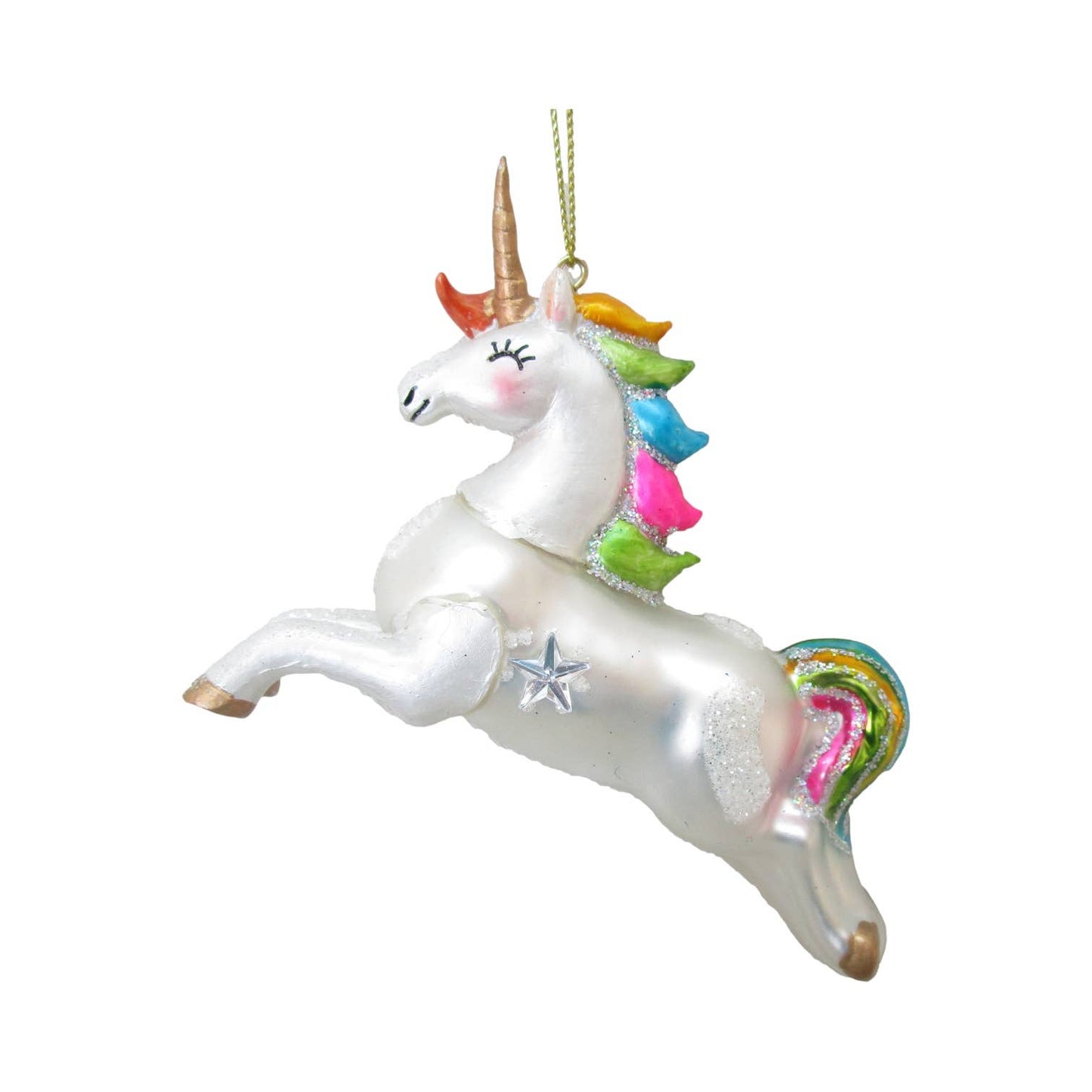 4.5in Rainbow Unicorn Ornament