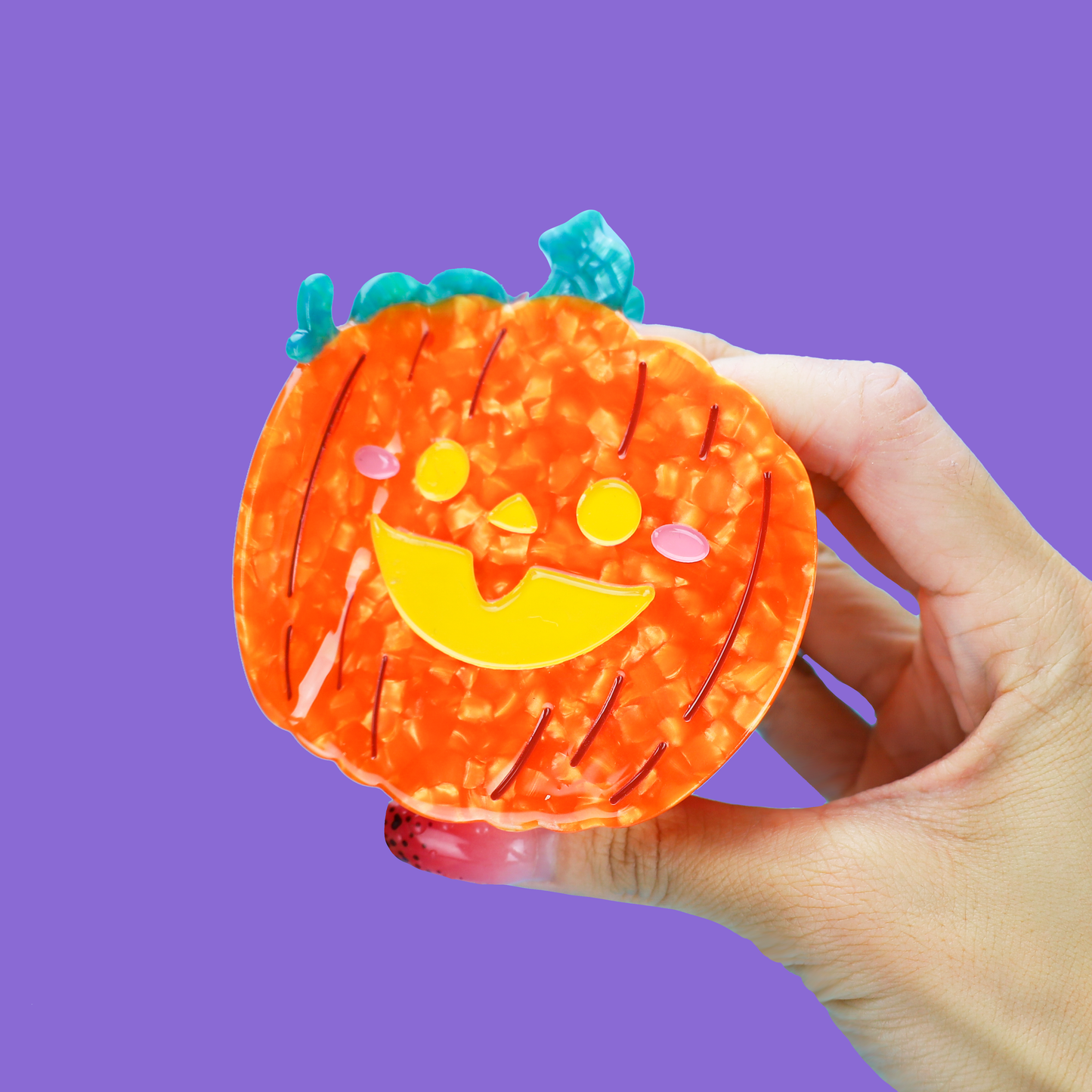 Jack-o-Lantern Clip Pumpkin Halloween Hair Claw