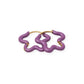 Purple hoop earrings on a white background