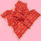 Bow and Heart Silk Finish Bandana Scarf