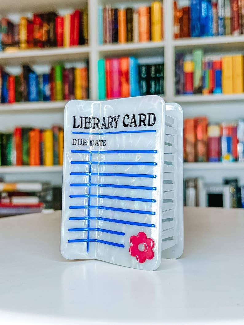 Library Card Hair Claw Clip