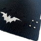 Distressed Pierced White Bat Beanie