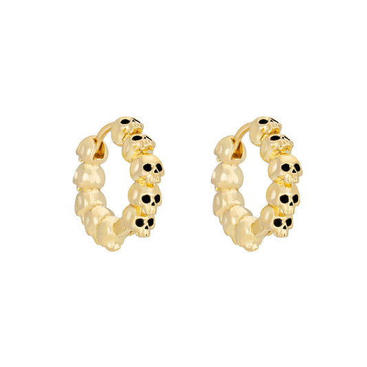 Skull Hoops: 18K Gold Plated