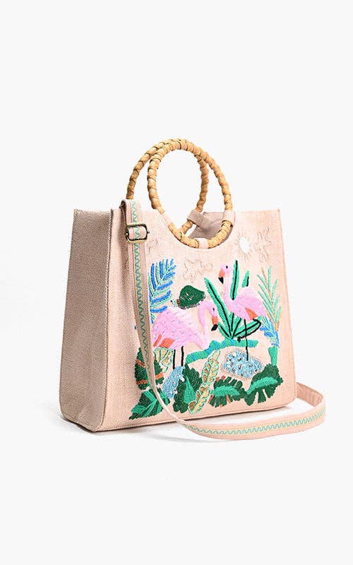 Tropical Pink Flamingo Tote