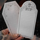 Last Writes Coffin Sticky Notes