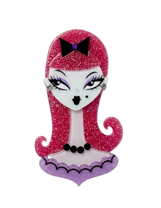 Bubblegum Boo Spooky Doll Brooch By Miss Fluff X Lipstick & Chrome