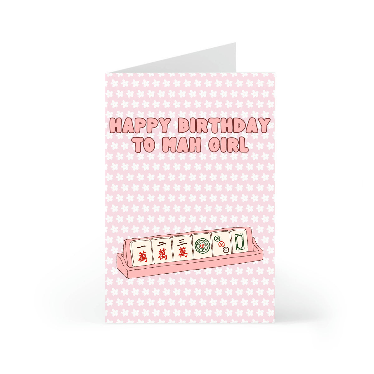 Mahjong Mah Girl Birthday Card