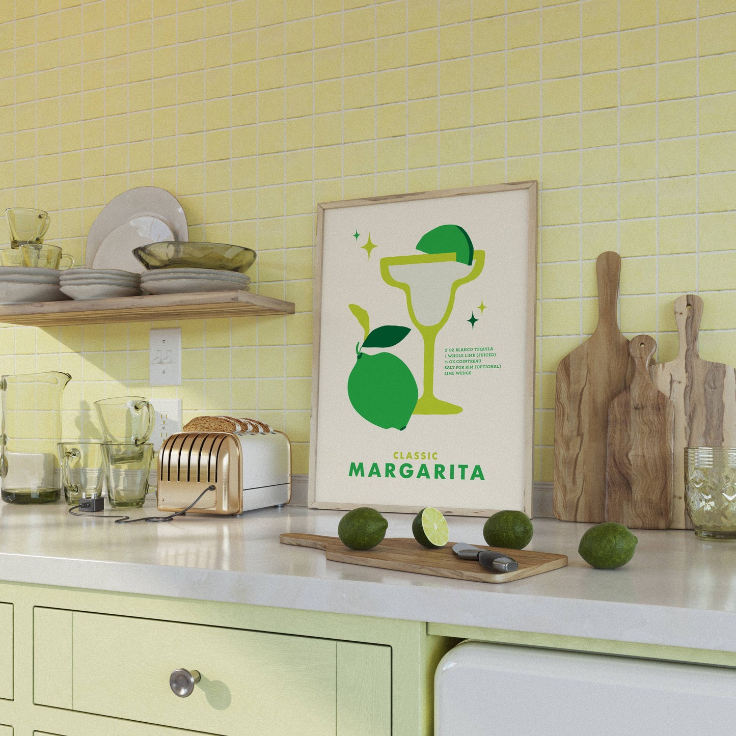 Margarita Cocktail Print 11x14