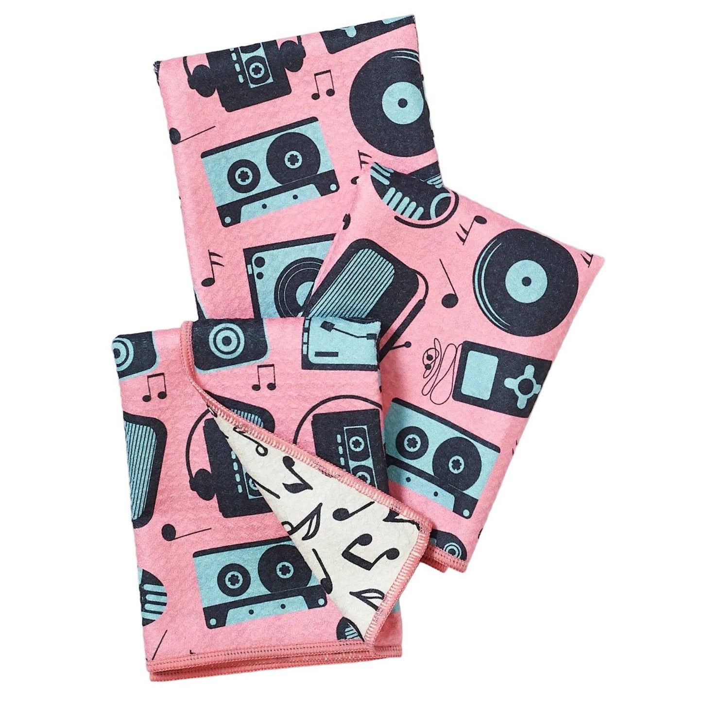 Tunes in Flamingo Mini Reversible Towel Set of 3