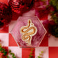 Metallic Gold Snake Embroidered (Iron-On) Patch