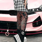 Asymmetric Bat Fishnet Tights