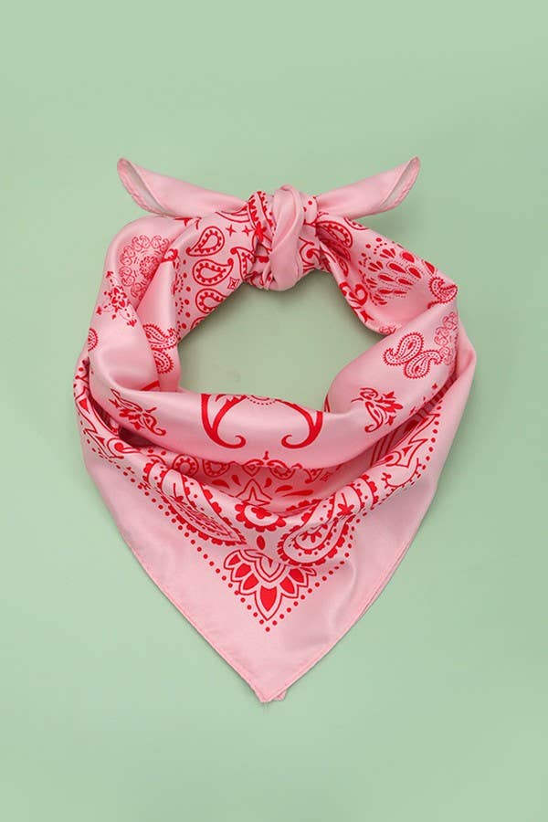 Paisley Pink Silk Finish Scarf