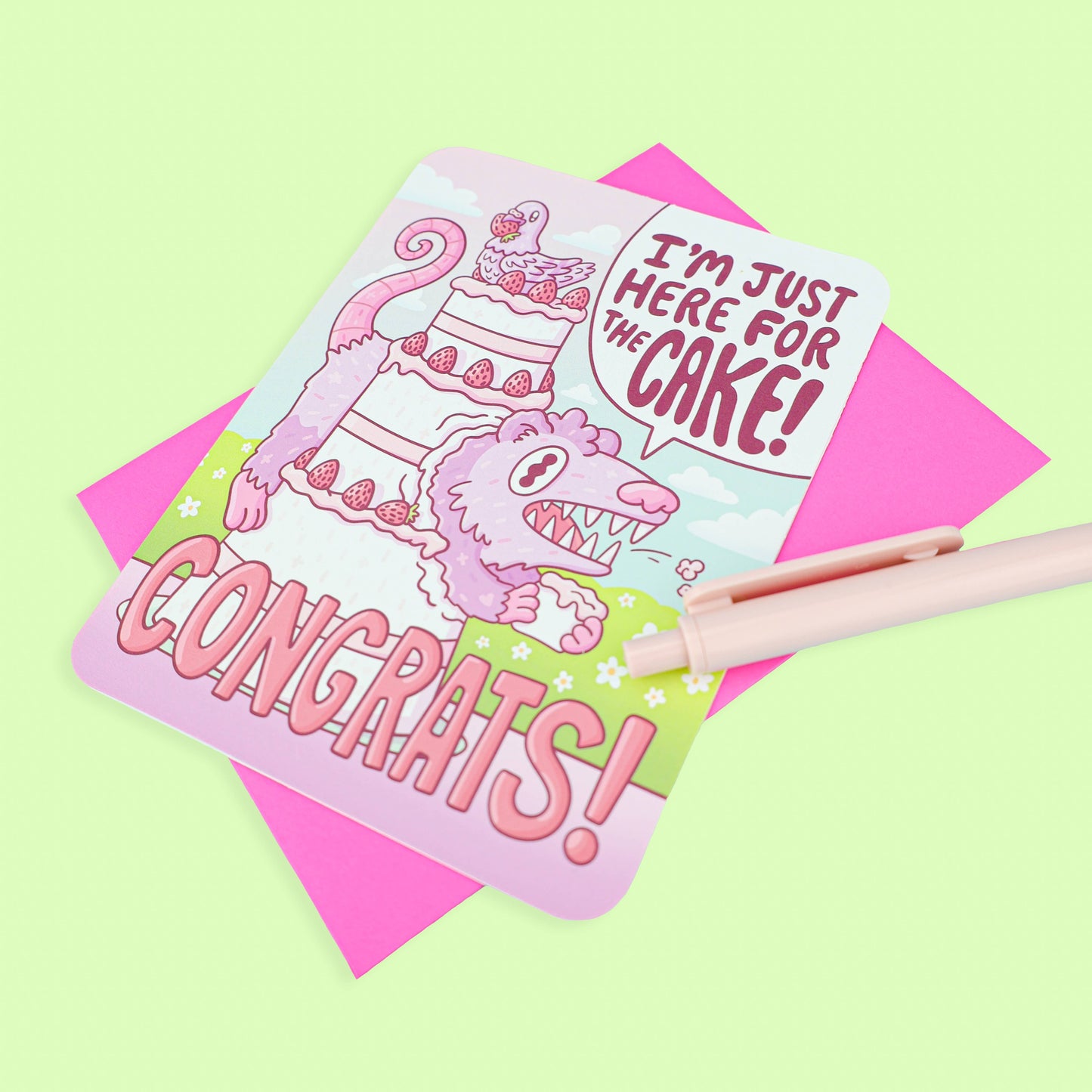 Just Here For The Cake Wedding Card