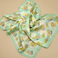 Mint Flower and Lemon Print Scarf