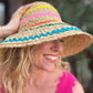 Raffia Bucket Hat with Colorful Ribbon Trim