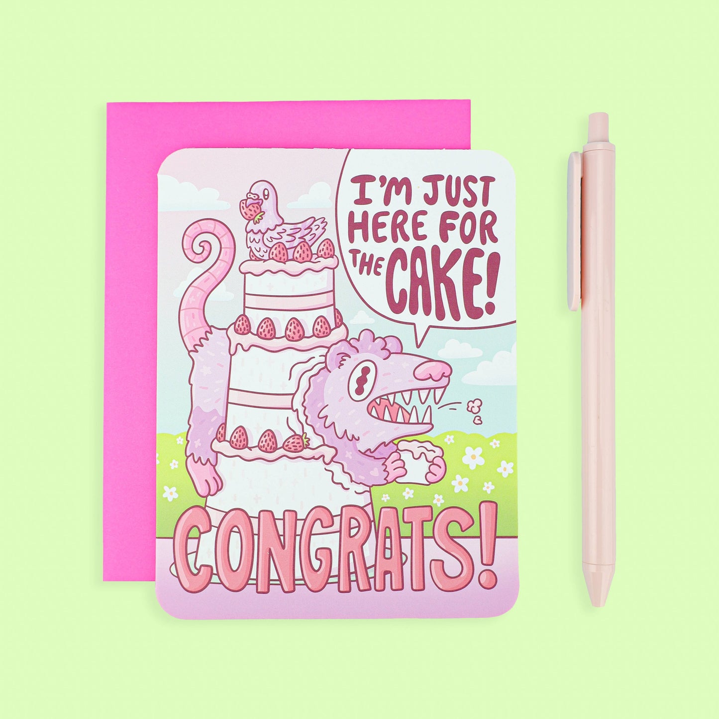 Just Here For The Cake Wedding Card
