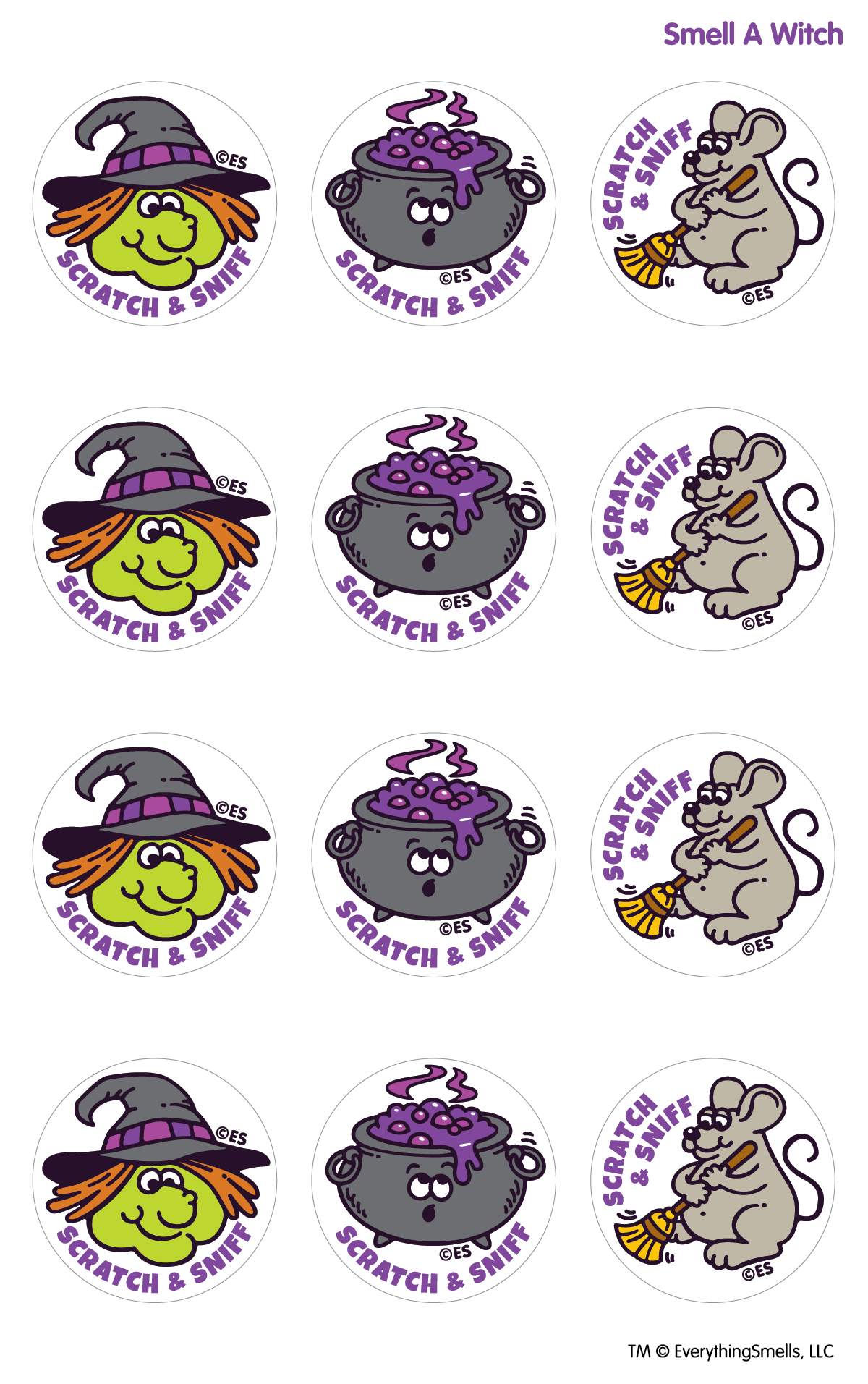 Smell A Witch Scratch & Sniff Stickers