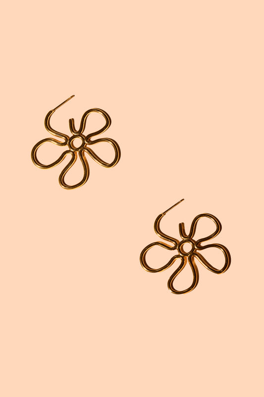 Flower Buttercup Hoop Earrings